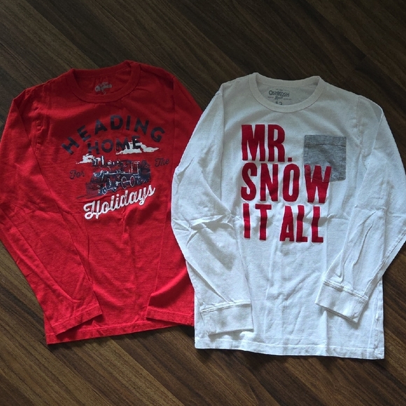 OshKosh B'gosh Other - 💥Buy2Get1Free💥Holiday Long Sleeve Shirts - Red and White